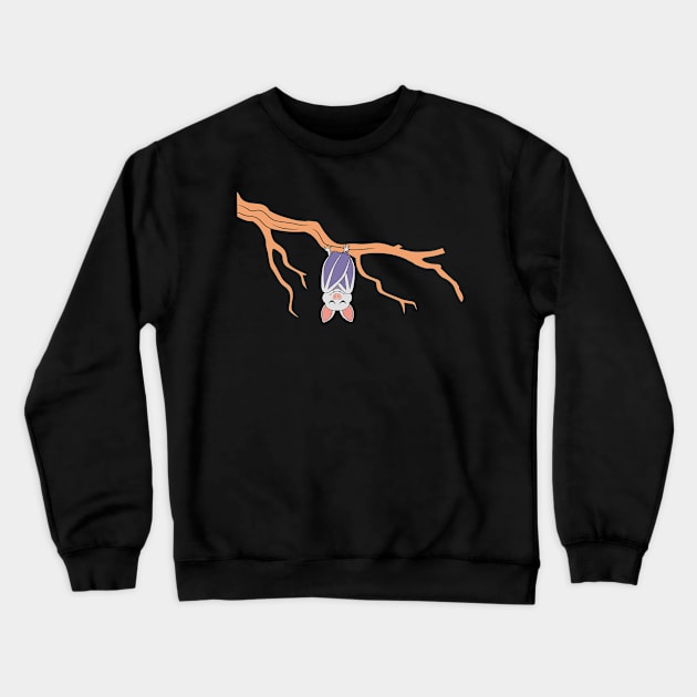 Bat hanging on a branch Crewneck Sweatshirt by HBfunshirts